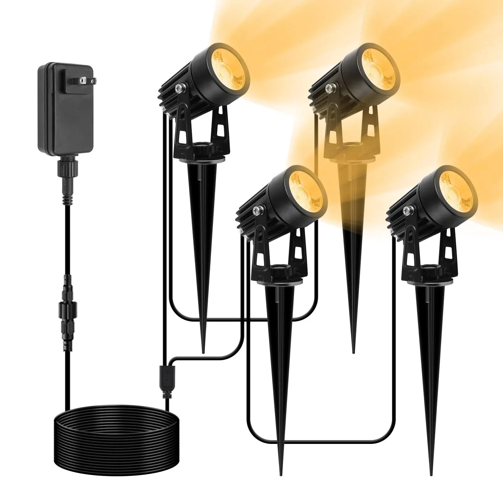 VOLISUN Spotlights Outdoor Landscape Lights with Transformer,66<wbr/>ft Cable IP65 12V