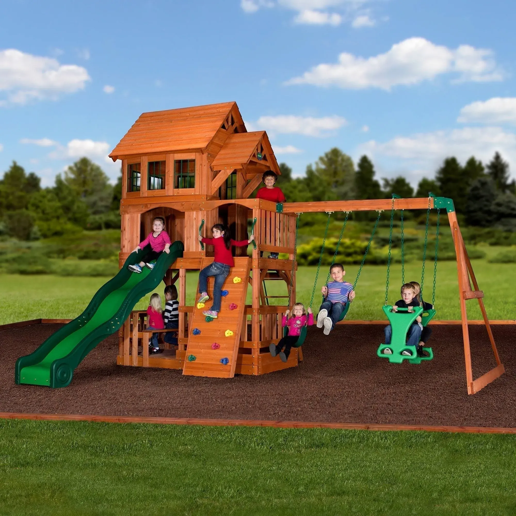 Liberty II Cedar Wooden Swing Set (Box of 4)