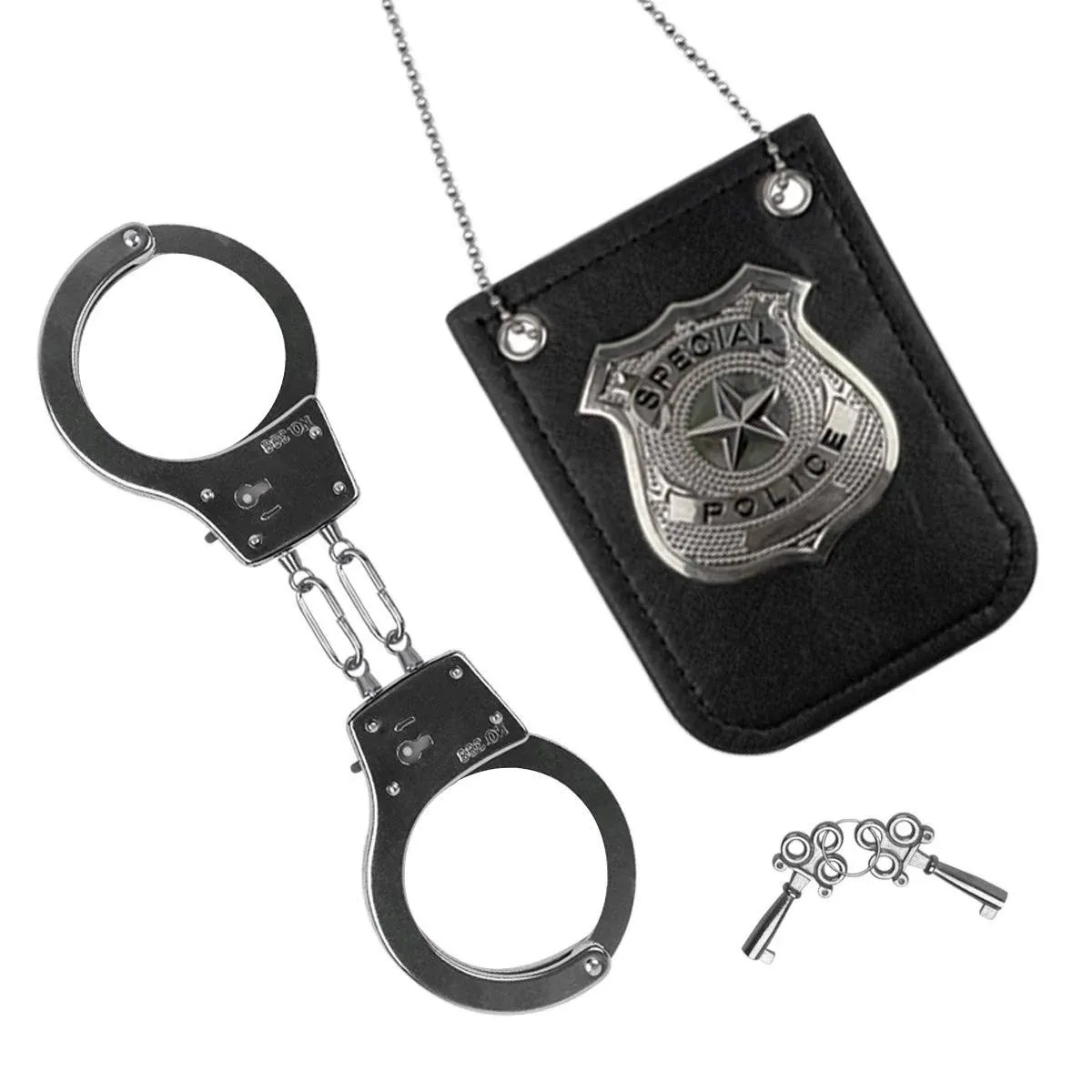 Jofan Police Badge and Handcuffs Toys Cop Pretend Role Play Set for Boys Girls ...