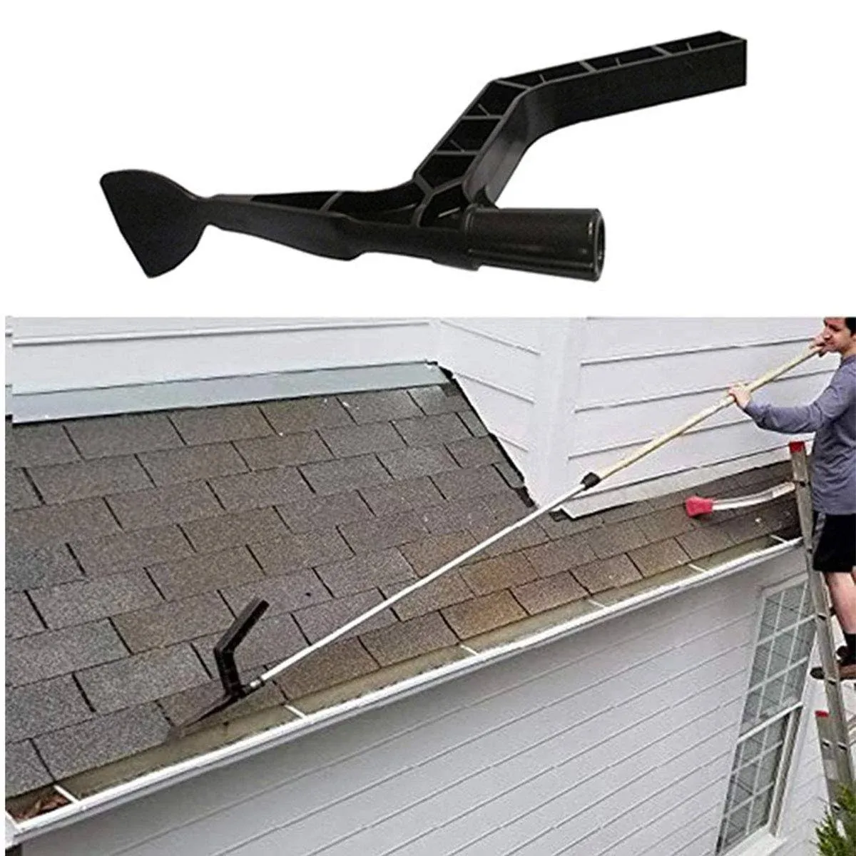 Home Gutter Tool, Spoon and Scoop Gutter Cleaning Tool, Threaded Roof Gutters