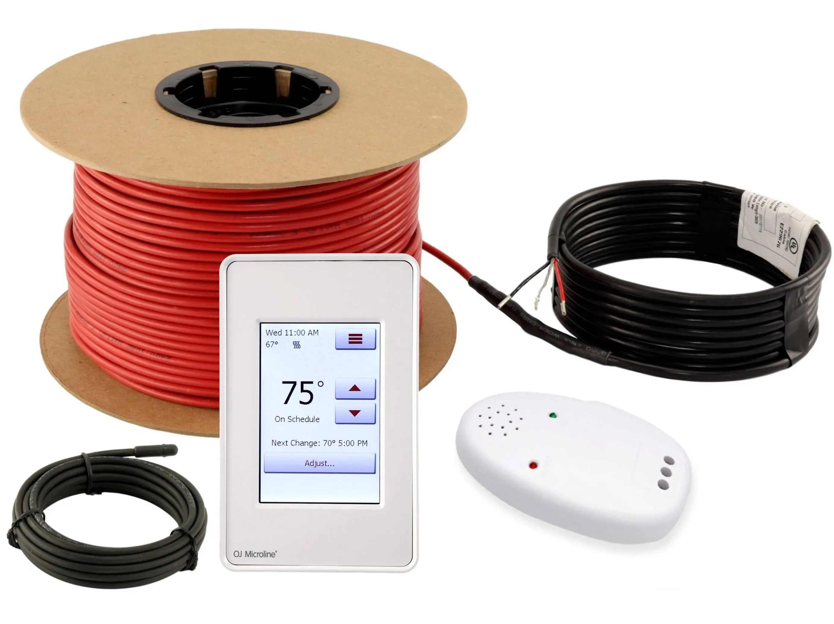 200 Sqft Floor Heating Cable Kit - 240v Electric Radiant Floor Heating System Under Tile, Laminate. Floor Heating Kit Includes Cable, UDG4 OJ Microline Programmable Touch Thermostat with GFCI