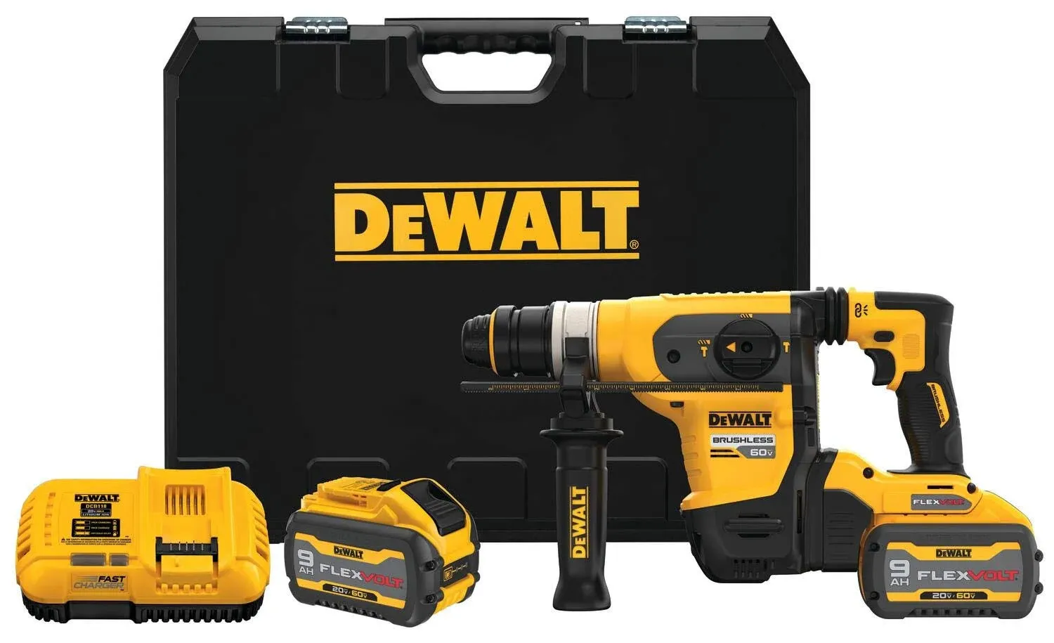 DeWalt DCH416X2 60V MAX* 1-1/4 in Brushless Cordless SDS Plus Rotary Hammer Kit