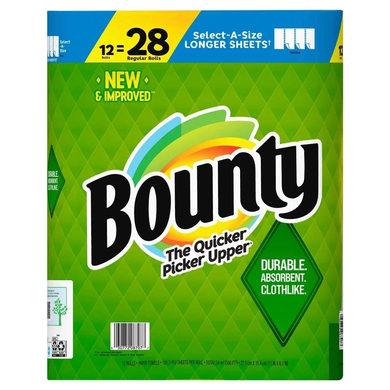 Bounty Select-a-Size Paper Towels, 10 Triple Rolls, White