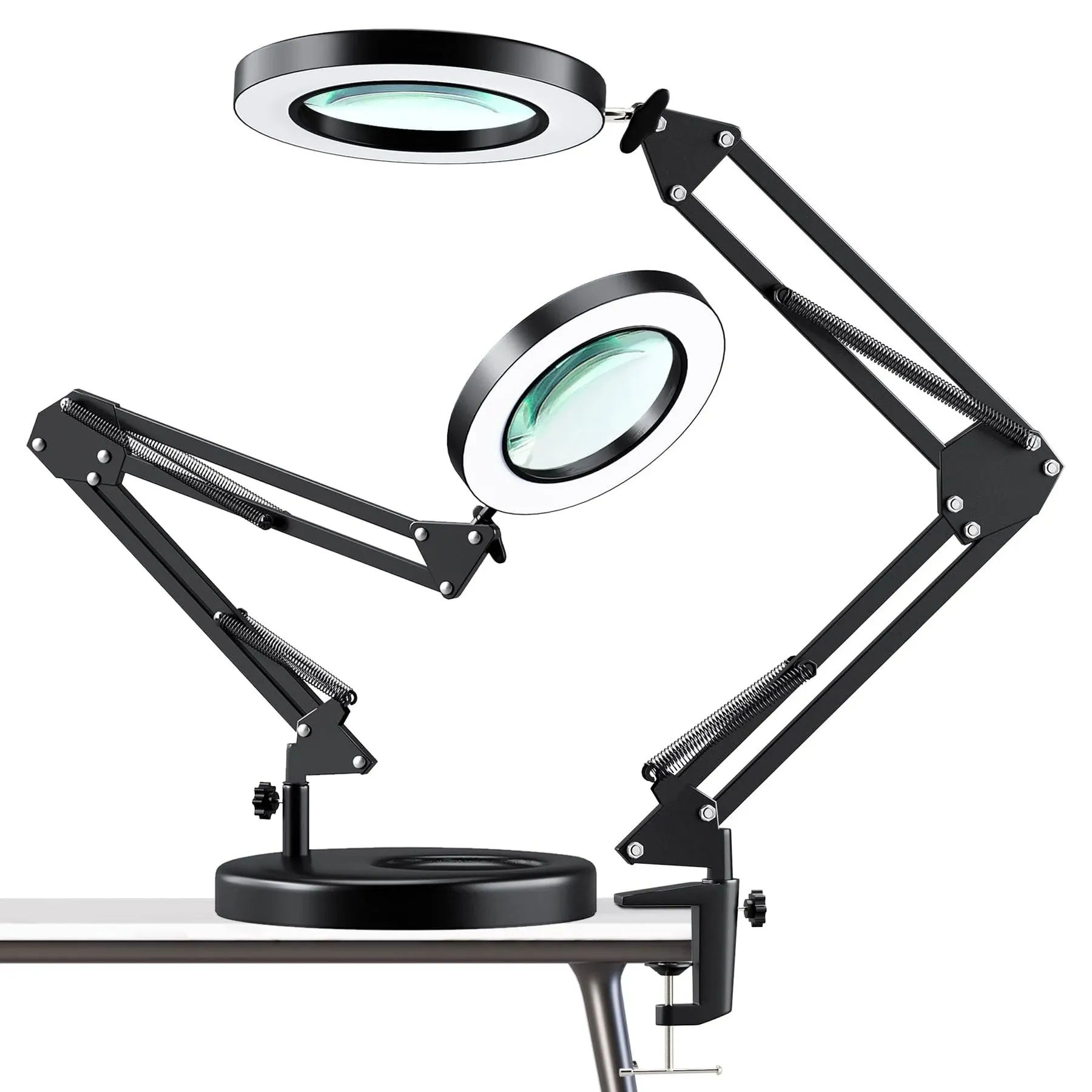 【Upgraded】 5X LED Magnifying Lamp, HITTI 1,800 Lumens Stepless Dimmable, 3 Co...