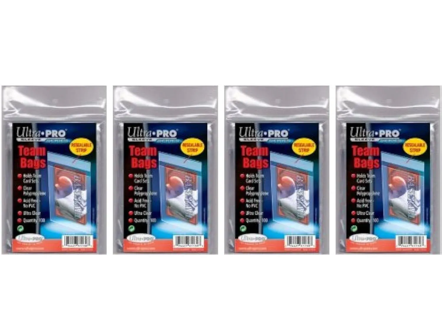 400 Ultra Pro Standard Team Bags 4 Packs of 100 New Set Lot Value Pack