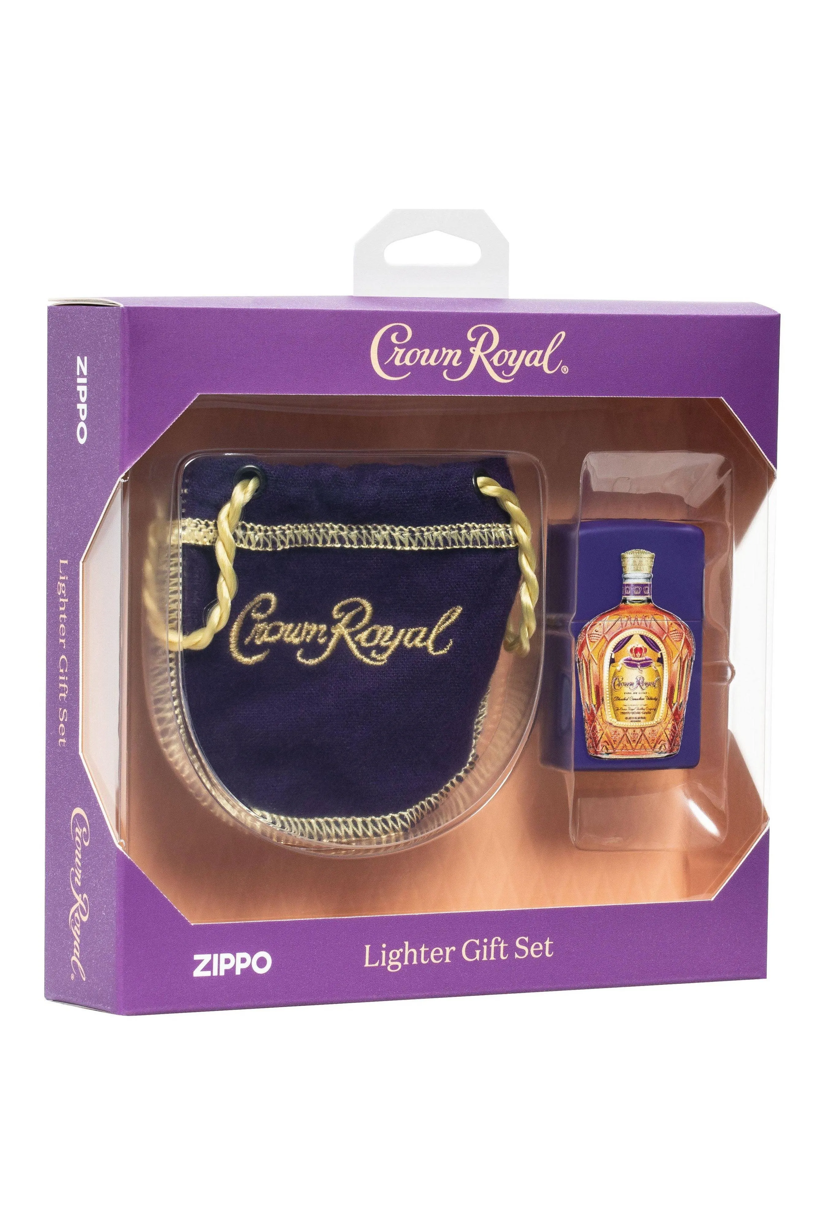 Zippo Crown Royal Lighter with Pouch, Texture Print - Purple Matte 49661