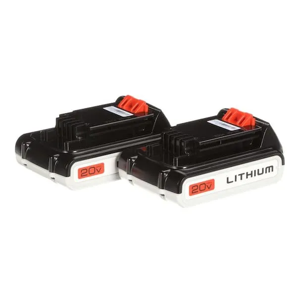 BLACK+DECKER LBXR20-OPE2 2-Pack Max Lithium Ion Battery, 20-Volt