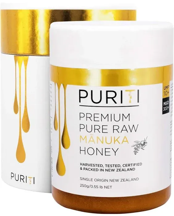 PURITI Manuka Honey MGO 300+ / UMF 10+ | 100% Pure Genuine Raw Manuka Honey | 8.8 Oz / 250g | Harvested, Tested, Certified and Packed in New Zealand