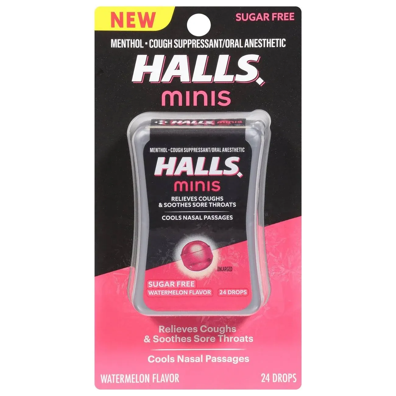 Halls Minis Sugar Free Watermelon - 24 Count