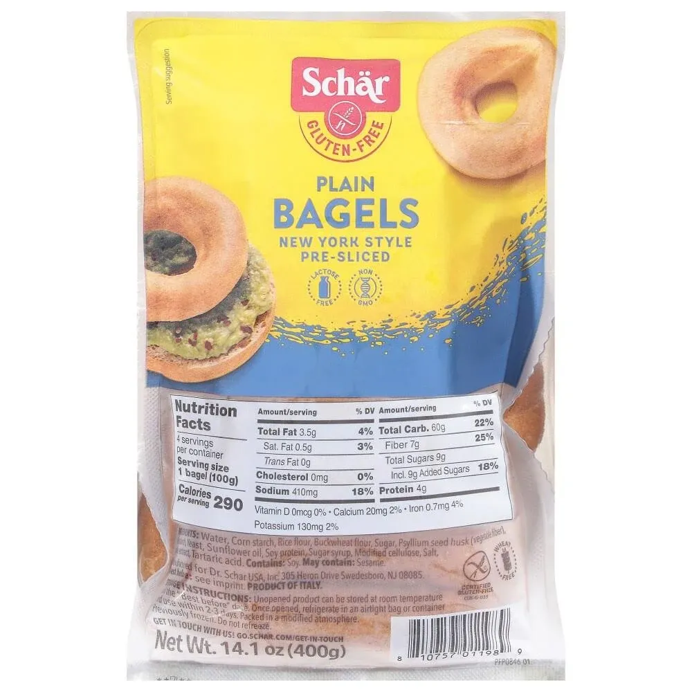 Schar Gluten Free Plain Bagels 14.1 Ounce