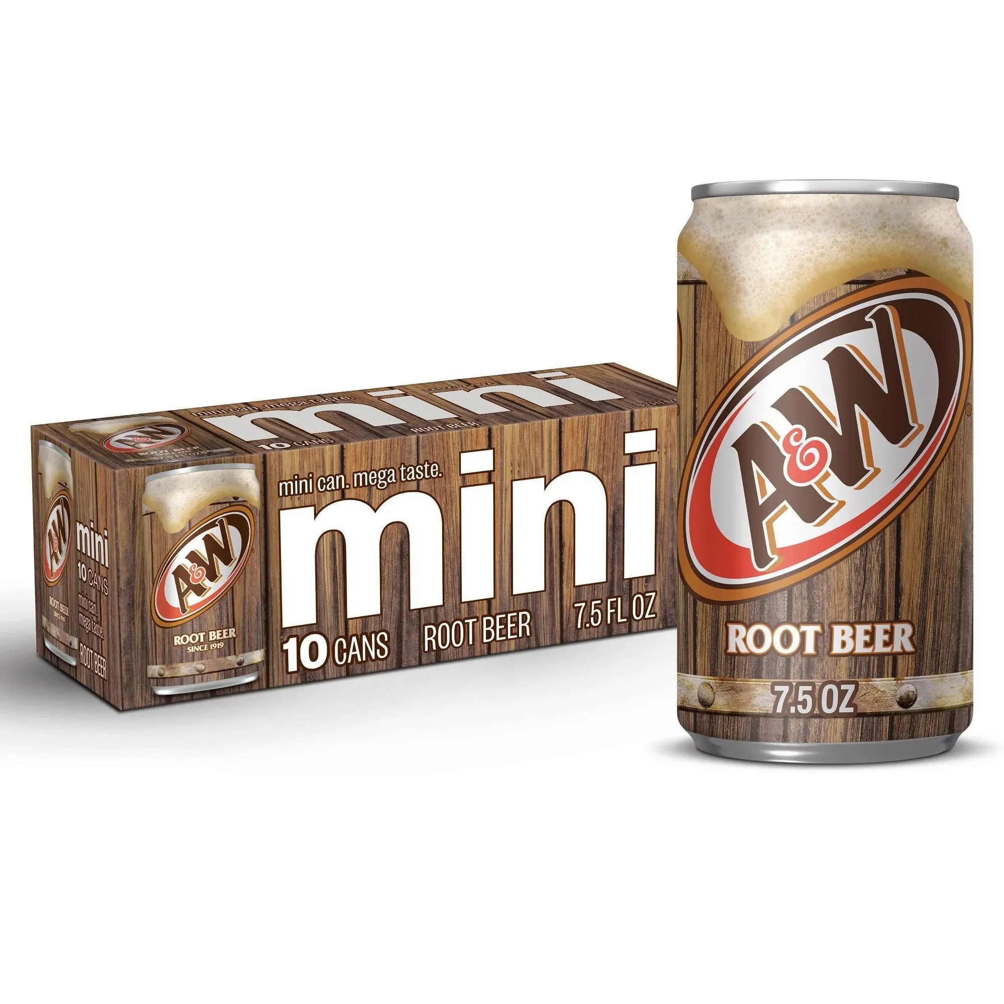 A&W Root Beer Soda Cans 10 Pack