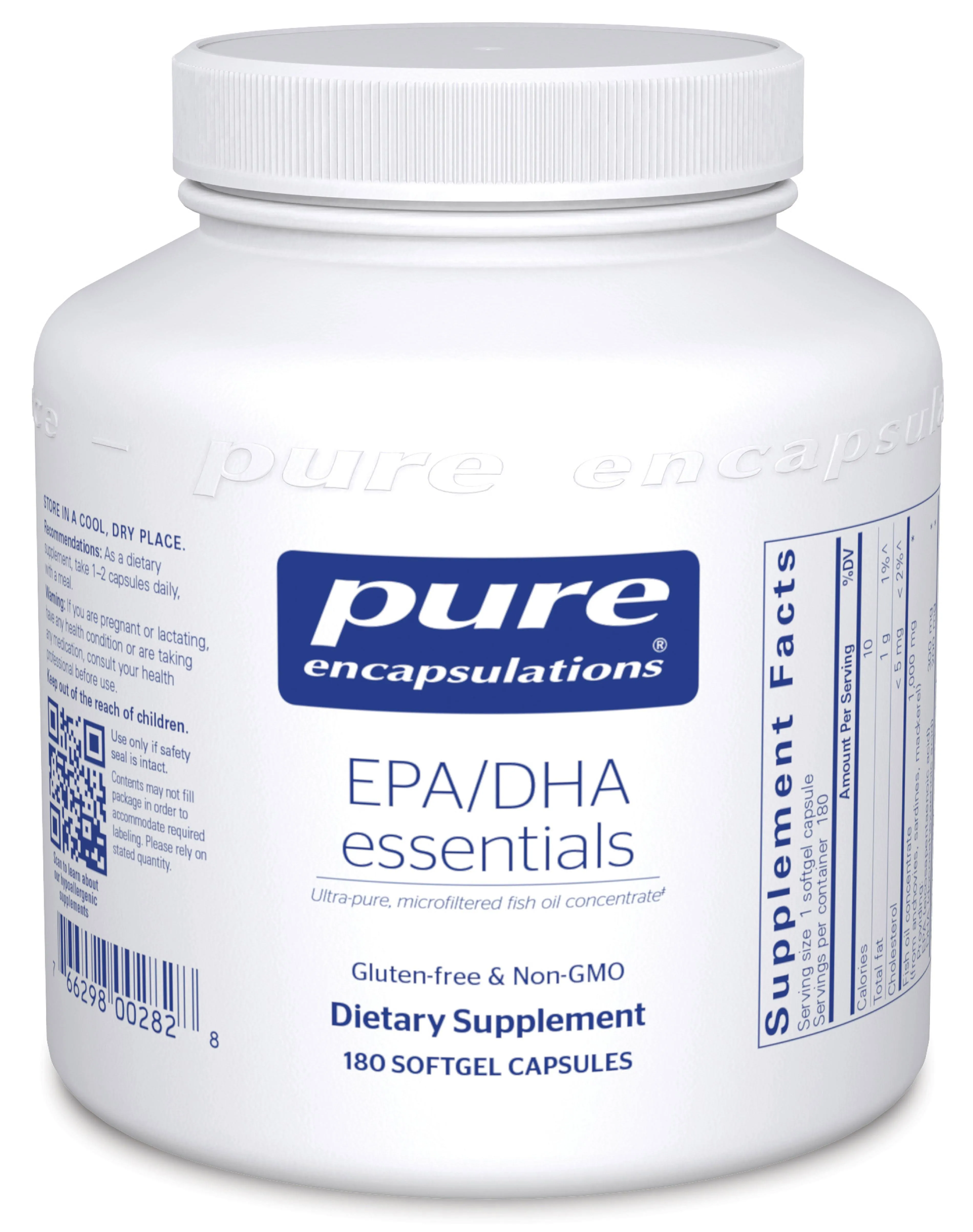 Pure Encapsulations EPA/DHA Essentials - Fish Oil Concentrate Supplement to Support Cardiovascular Health - Premium EPA & DHA Supplement with Omega 3-180 Softgel Capsules