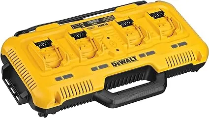 DEWALT 20V MAX* 充电器，4 端口，快速充电 (DCB104)，黑色/黄色