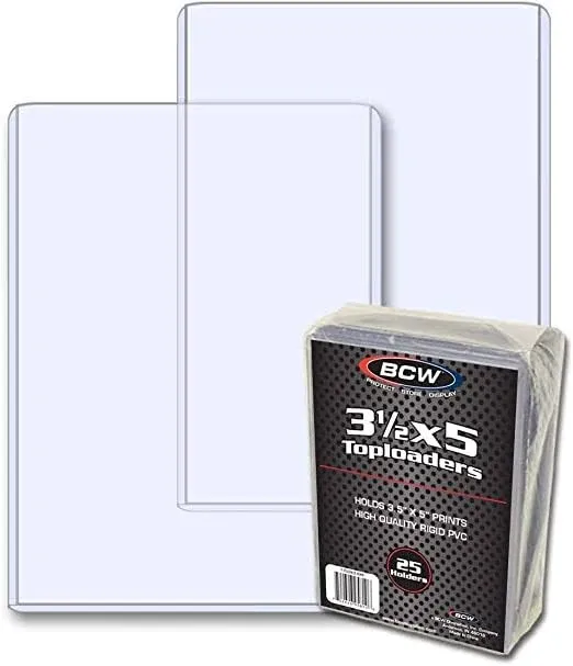 BCW 3.5 x 5" Toploaders For Cards or Prints 3 1/2" x 5" (25 Count Pack)