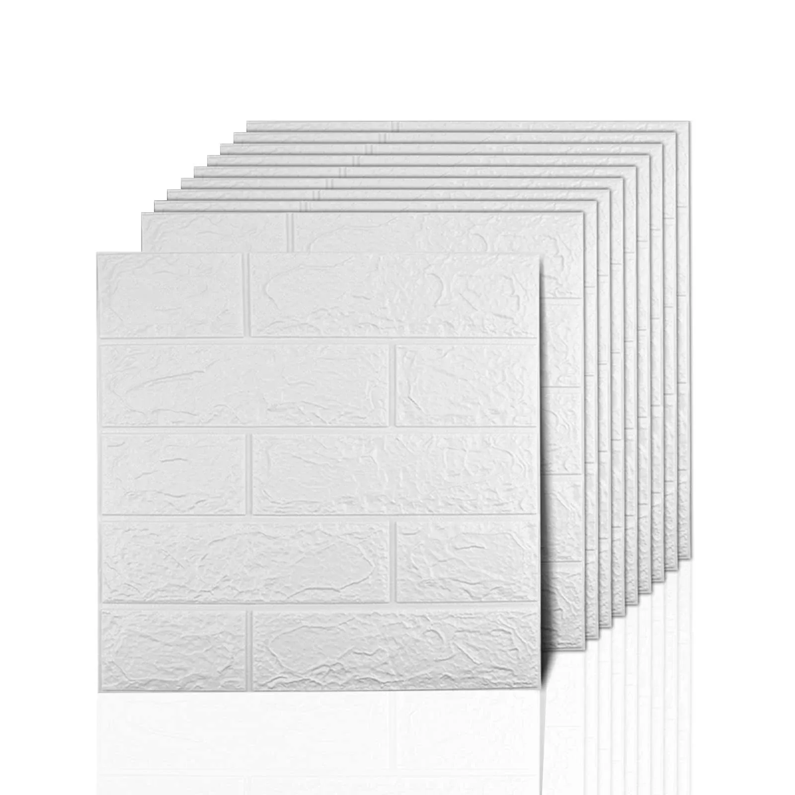  3D Wall Panels Peel and Stick, 14.5 Sq Ft 10PCS-14.5 Sq Ft White