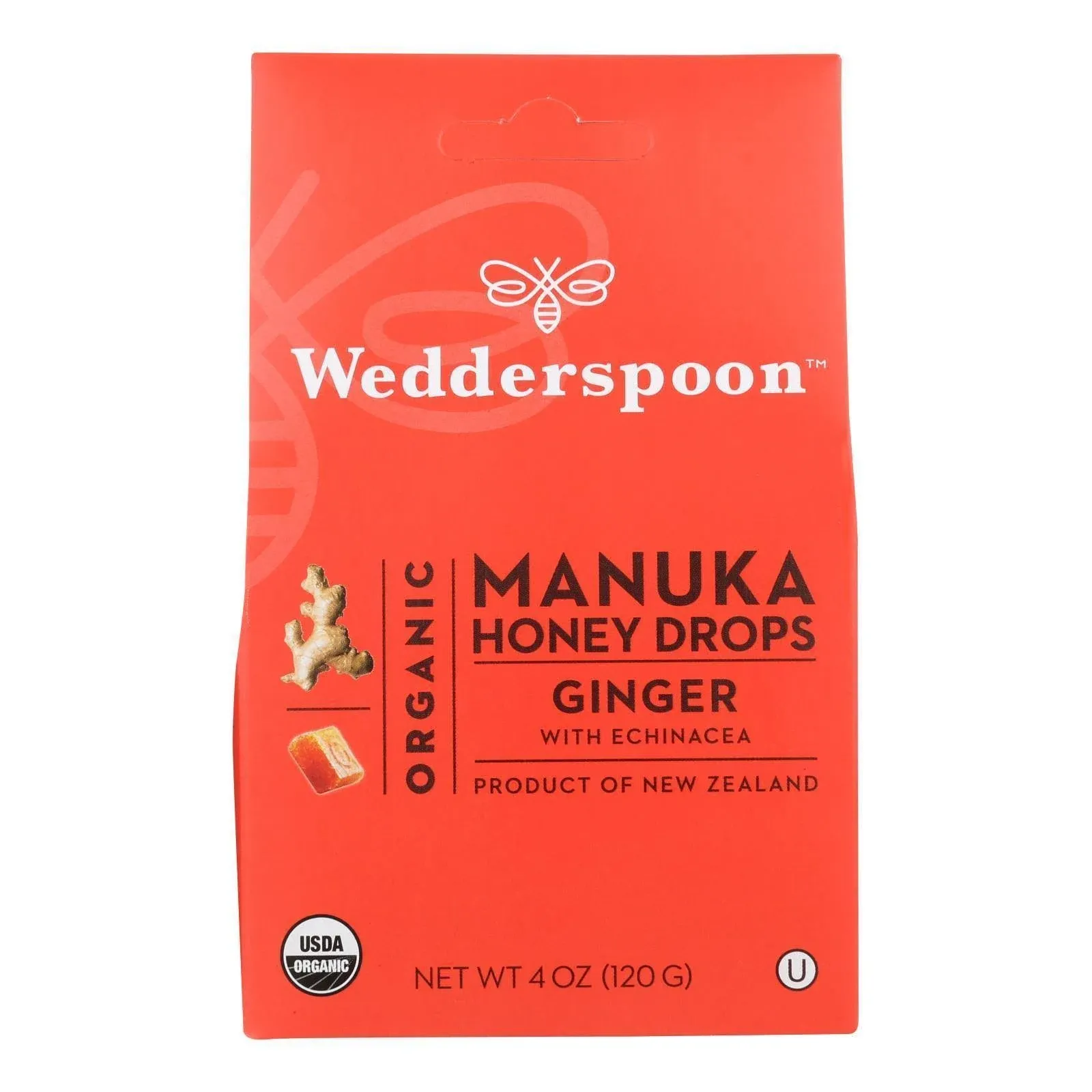 Wedderspoon Organic Manuka Honey Drops with Ginger