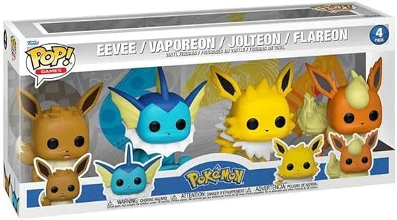 Funko Pop! Pokemon - Ultimate 4-Pack Eevee, Vaporeon, Jolteon, Flareon