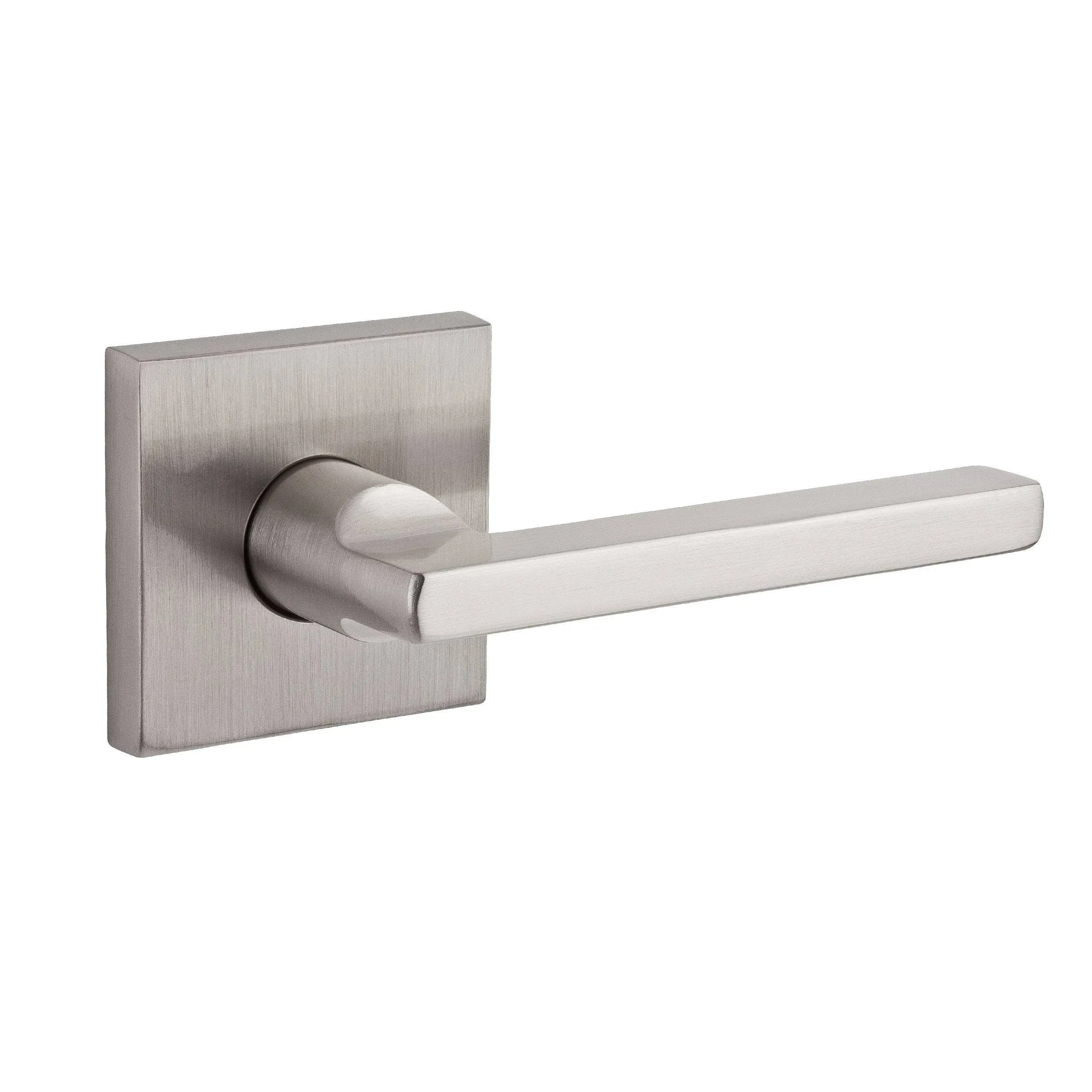 Baldwin Square Non-Turning Two-Sided Through-Door Dummy Door Lever Set - Lifetime Satin Brass