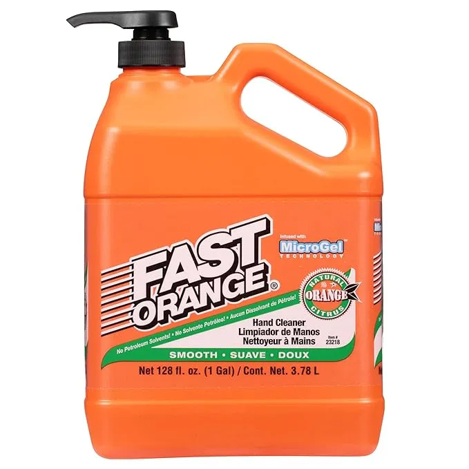 Fast Orange 23218 Smooth Lotion Hand Cleaner with Pump, 1 Gallon, 128 Fl Oz (Pack of 1)