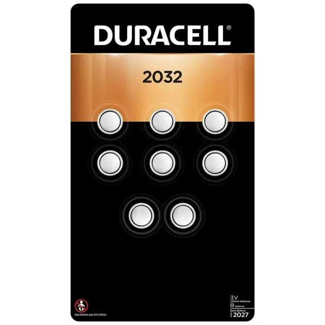 Duracell DL2032BPK Button Cell Lithium Electronics Battery, 2032, 3V, 6/Box