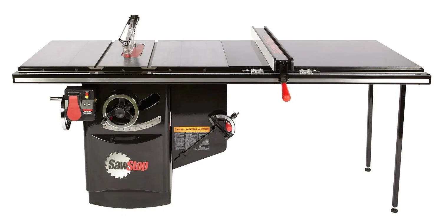 SAWSTOP 10-Inch Industrial Cabinet Saw, 3-HP, 52-Inch Industrial T-Glide Assembly (ICS31230-52)