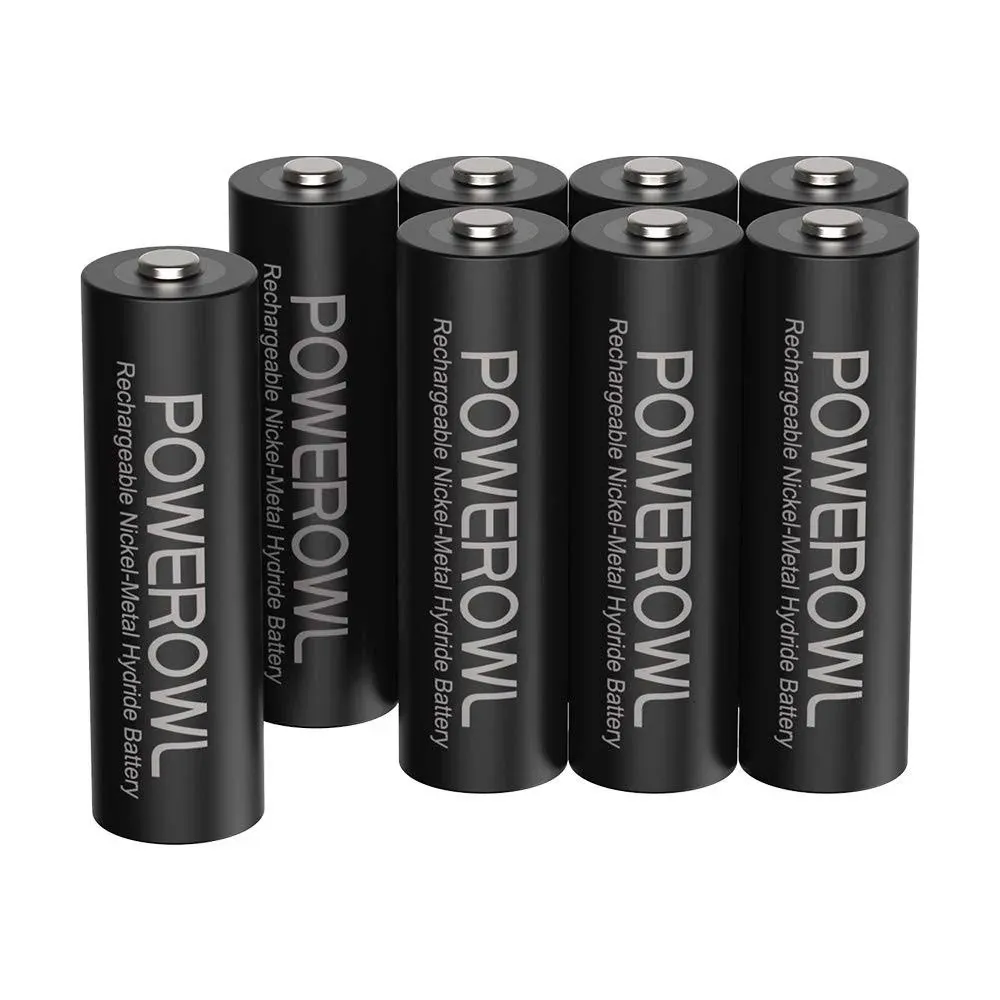 Powerowl 2800mAh Rechargeable AA Batteries 12-Pack NiMH High Capacity Double a Batteries