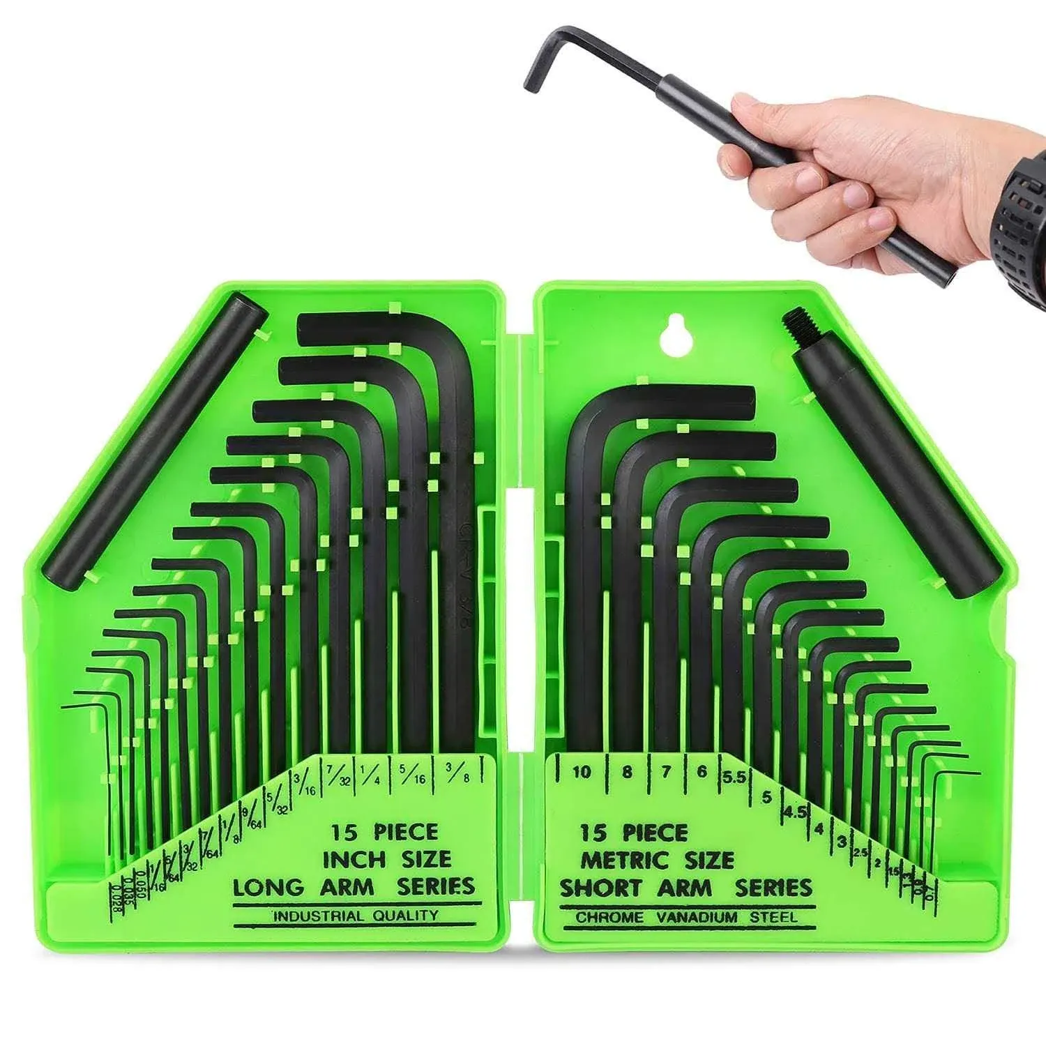 SWANLAKE Garden Tools SWANLAKE 32pcs Hex Key Set Allen Wrench Set Inch/Metric Mm ...