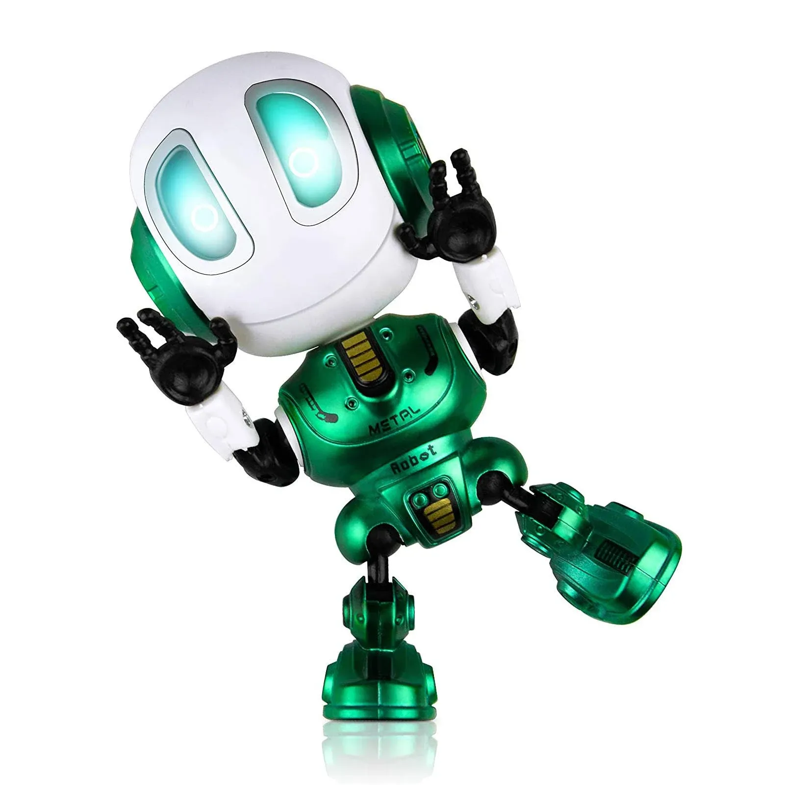 BROADREAM Stocking Stuffers, Robot Kids Toys, Mini Robot Talking Toys for Boys Girls Travel Toys Help Kids Talking for Christmas Stocking Stuffers, LED Lights and Interactive Voice Changer (Green)