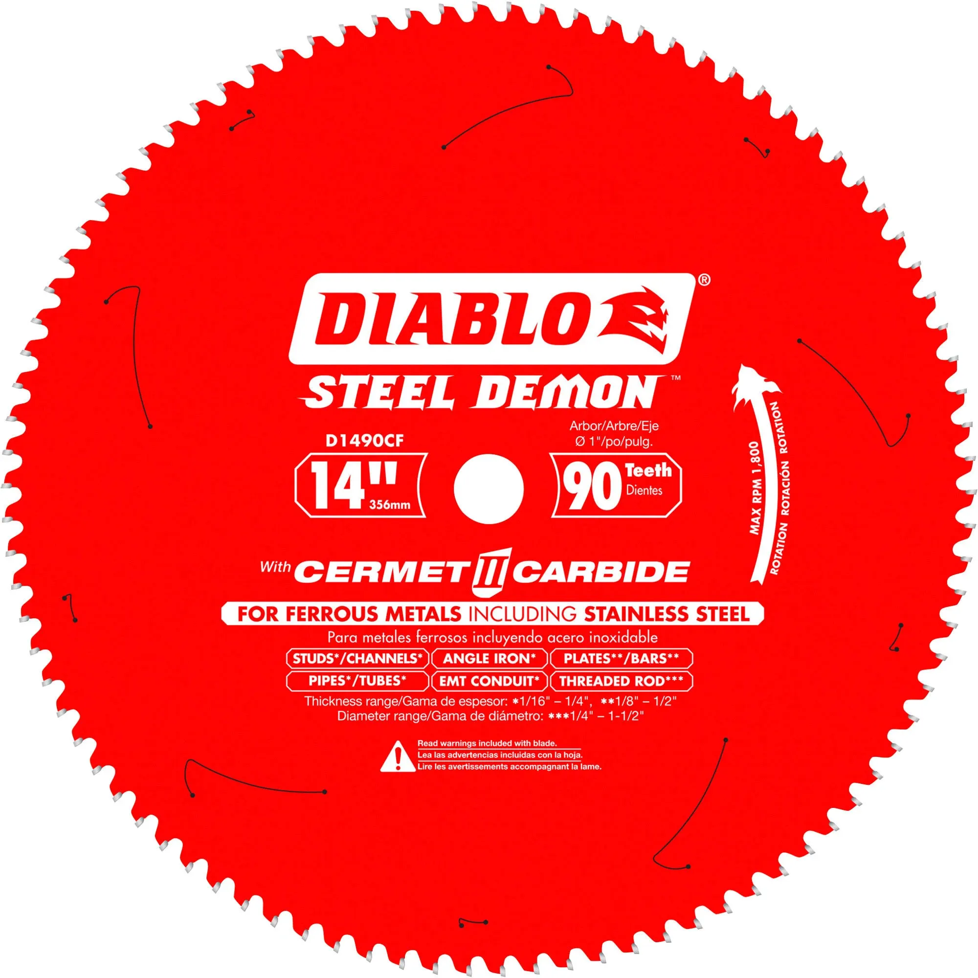 Diablo D1490CF 14&#034; 90Tooth Cermet II Metals &amp; Stainless Steel Circular Saw Blade