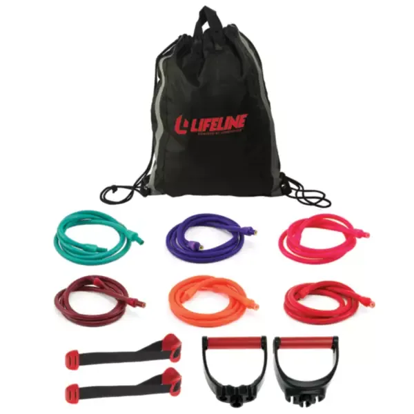 Lifeline Fitness Variable Resistance Trainer Kit - Adjustable Resistance Bands for Working Out - Home Gym Exercise Bands with Door Anchor, Carry Bag, 5ft. Bands and Triple Grip Handles