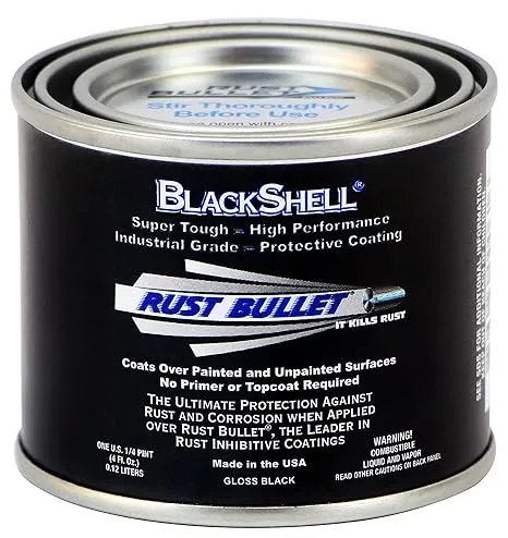 Rust Bullet BlackShell Protective Coating and Topcoat 1/4 Pint Can BSQP