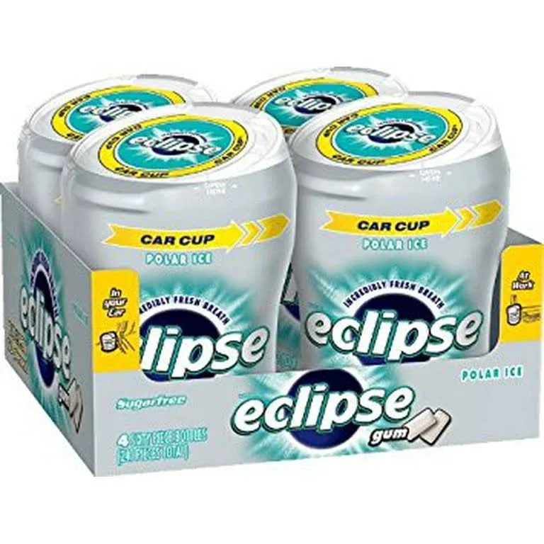 Eclipse Gum Polar Ice Sugar Free Chewing Gum 60-Piece Bottle (4 Pack)