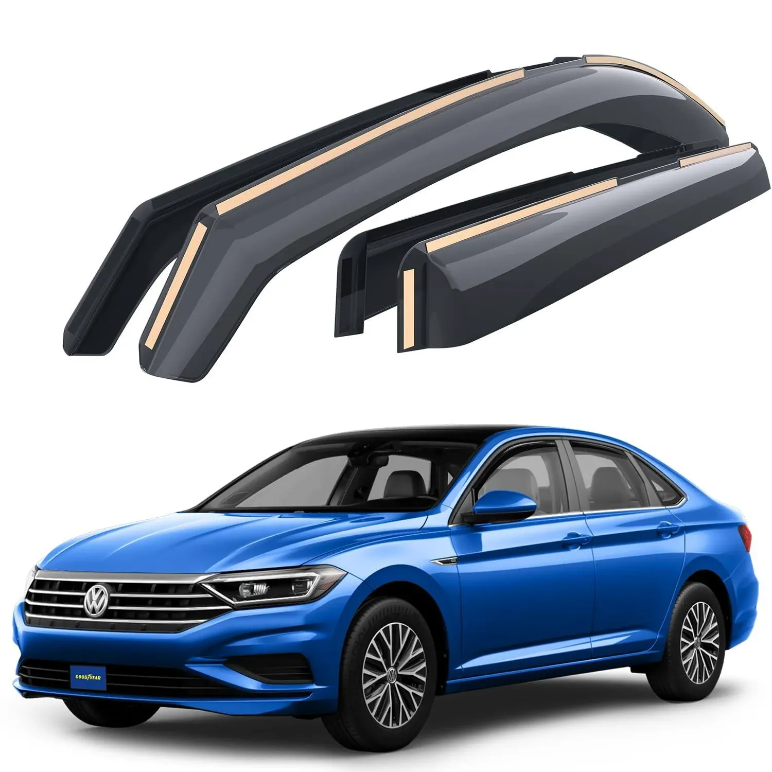 Side Window Deflectors Rain Guards for 2019-2024 Volkswagen Jetta SHATTERPROOF  | eBay