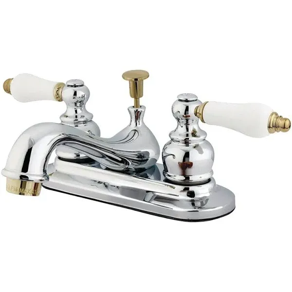 Elements of Design EB604B Elizabeth Polished Chrome/Polished Brass Centerset ...