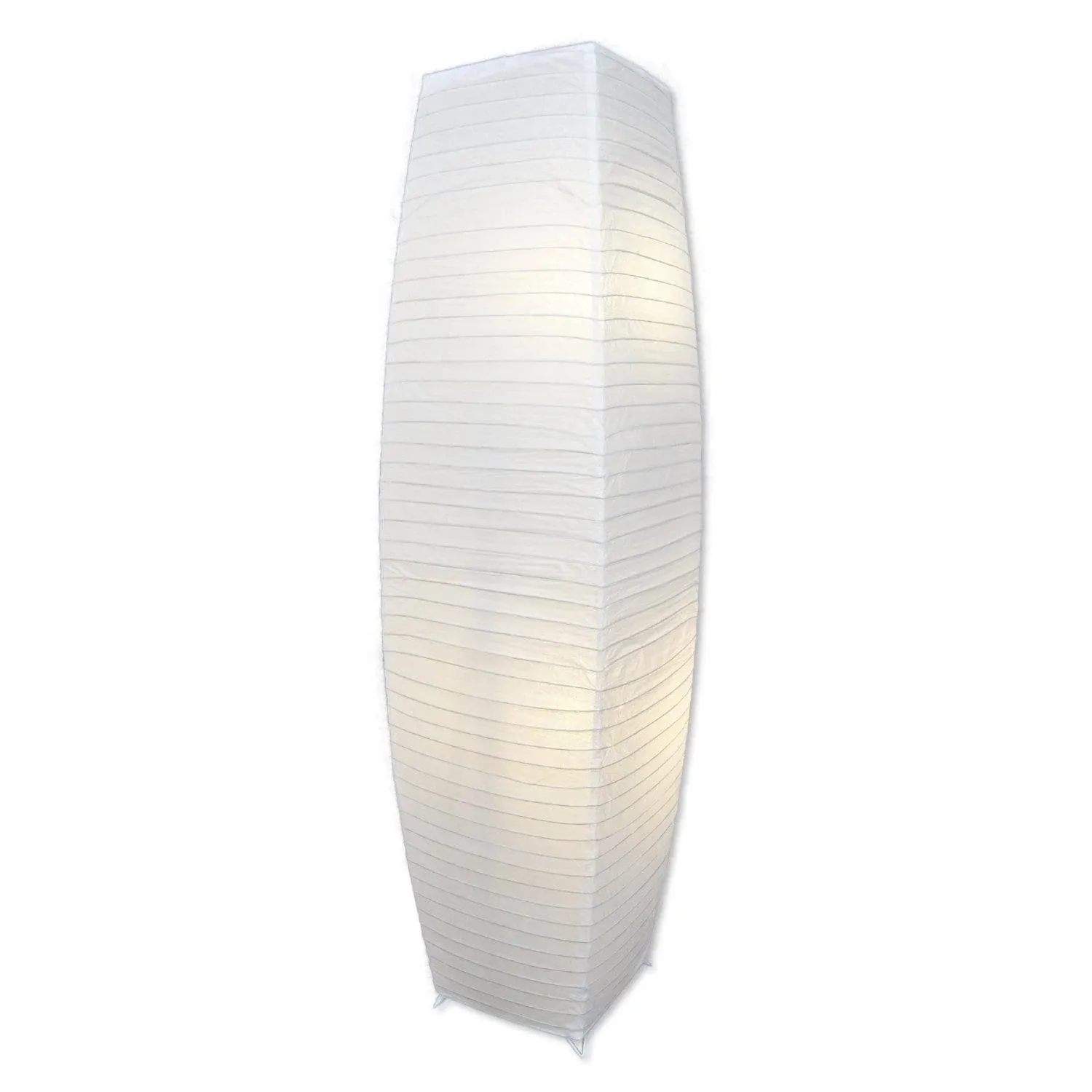 Alumni Paper Floor Lamp Chrome Finish with White Paper Shade