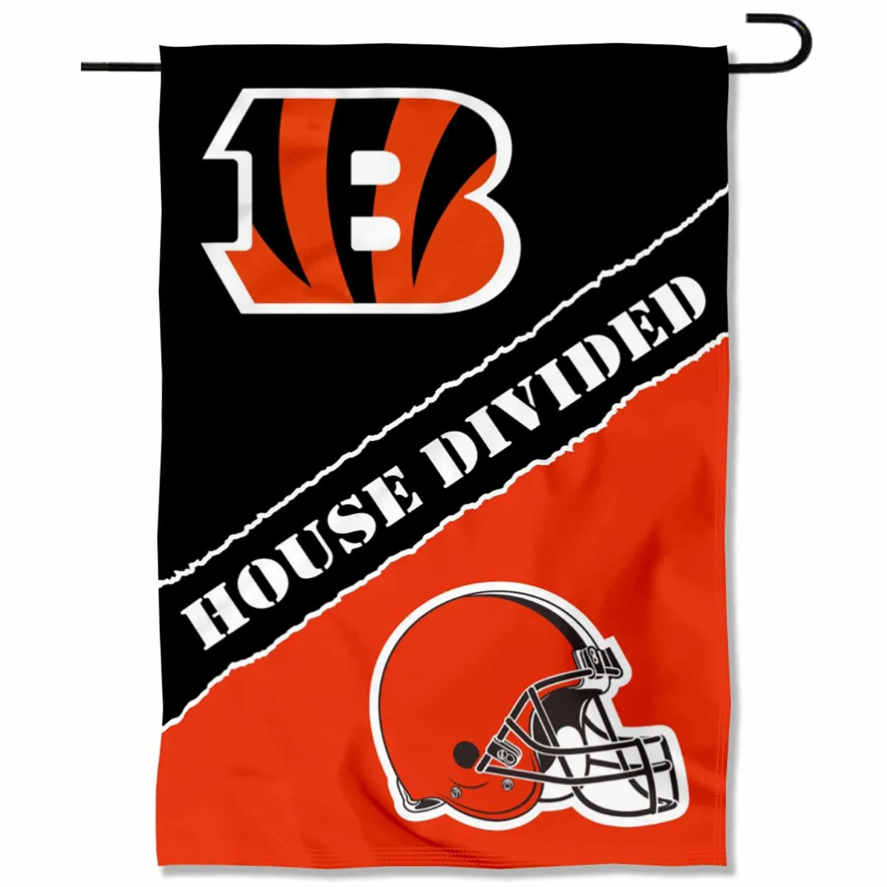 House Divided Bengals and Browns Garden Flag and Yard Banner