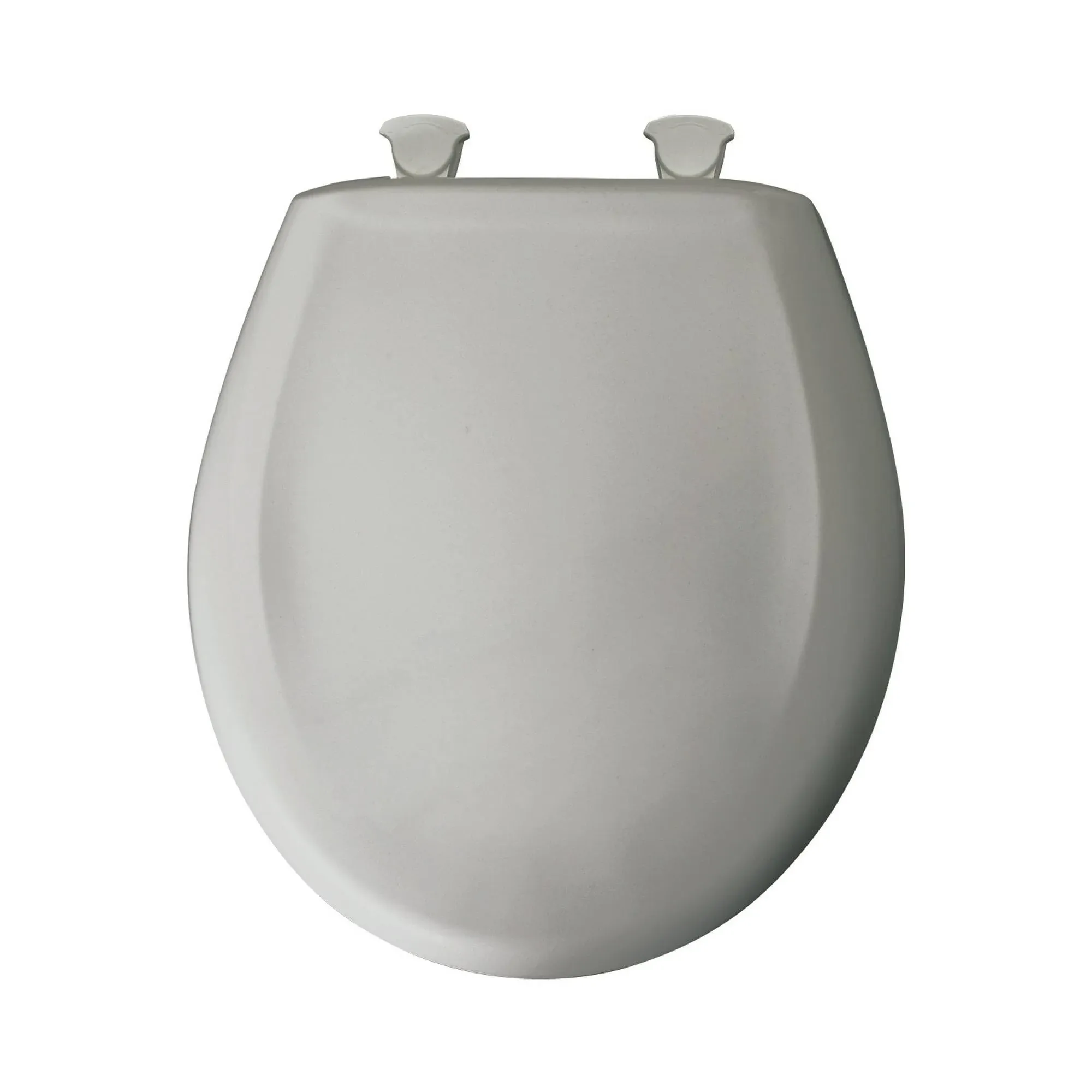 Slow Close Round Closed Front Plastic Toilet Seat in Silver Removes for Easy Cleaning and Never Loosens