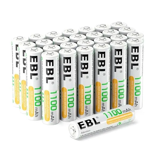 EBL AAA Rechargeable Batteries (28-Counts) Ready2Charge 1.2V 1100mAh Ni-MH Battery