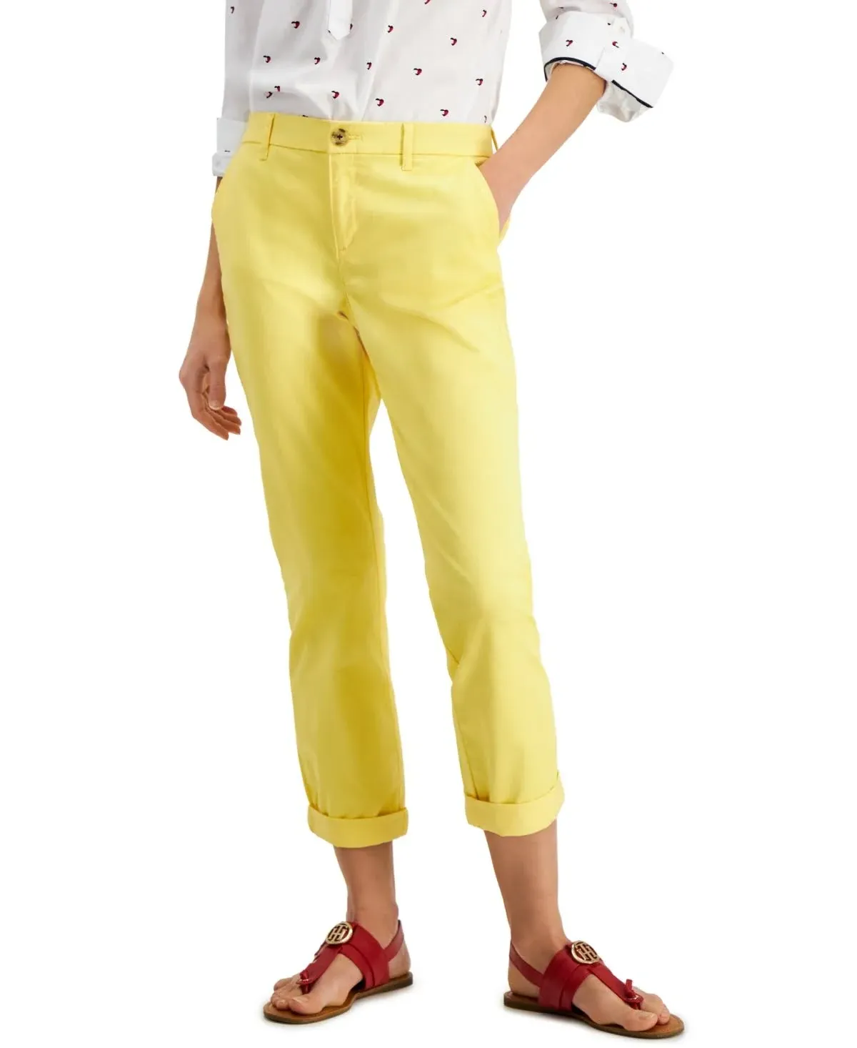 Women's TH Flex Hampton Cuffed Chino Straight-Leg Pants, Created for Macy's