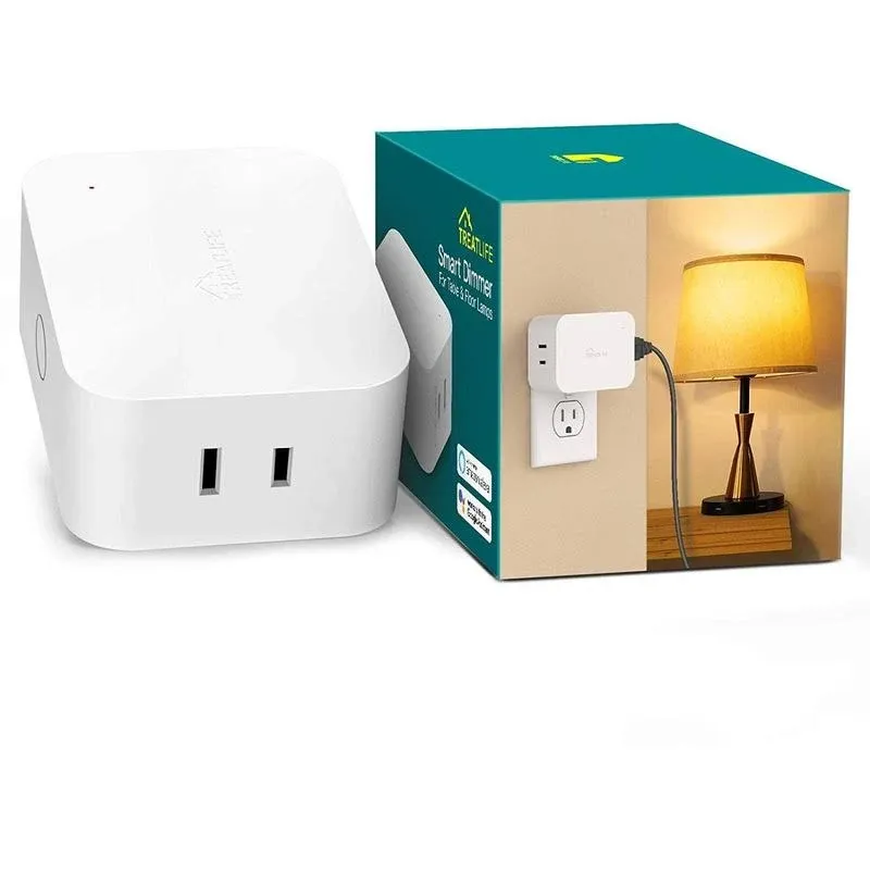 Smart Dimmer Plug, Treatlife Dual Outlets Plug-In Lamp Dimmer Switch