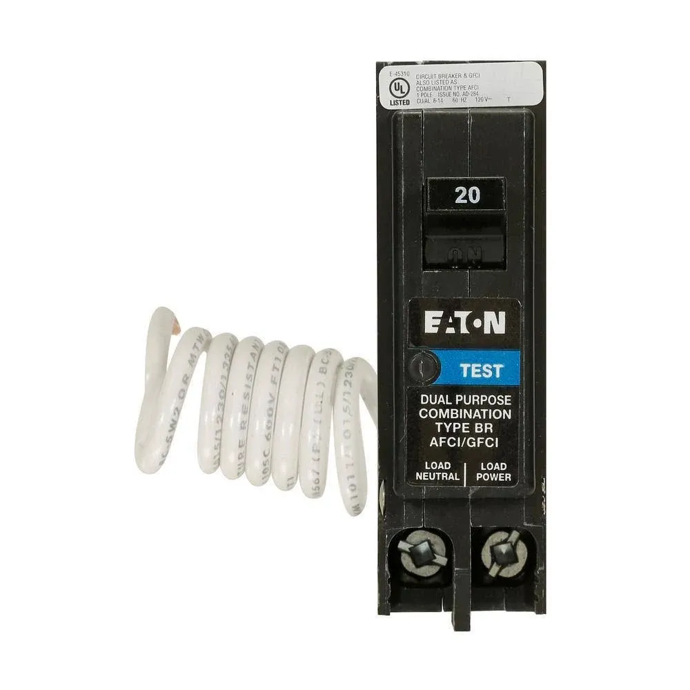 New Eaton BRN120A1CS All-in-One Breaker 20 Amp Single-Pole 120V BR