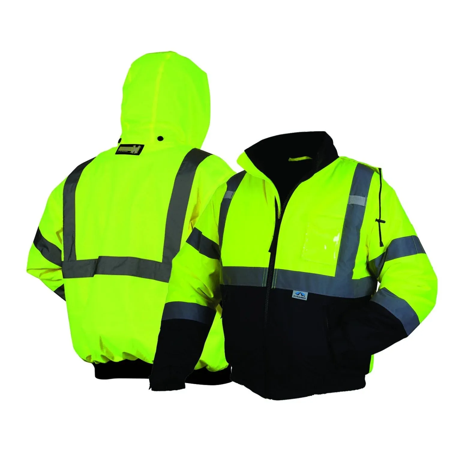 Pyramex RJ3210XL Hi Vis Lime Safety Bomber Jacket with Quilted Lining