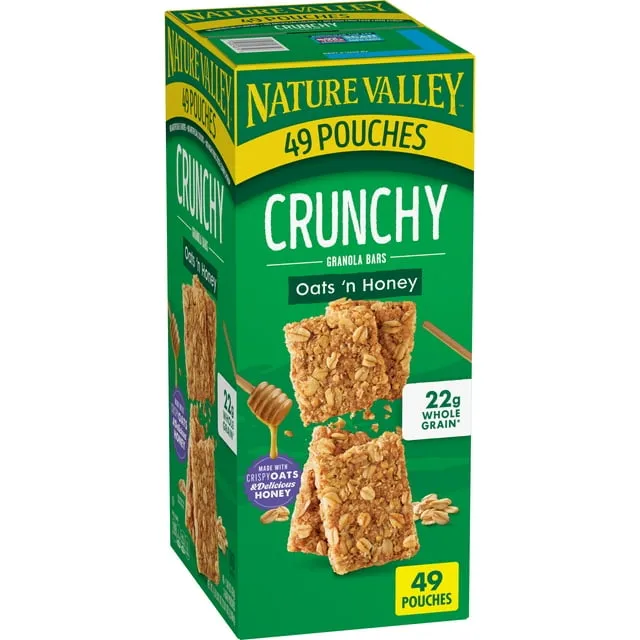 Nature Valley Crunchy Granola Bars, Oats 'n Honey - 98 bars, 73.01 oz box