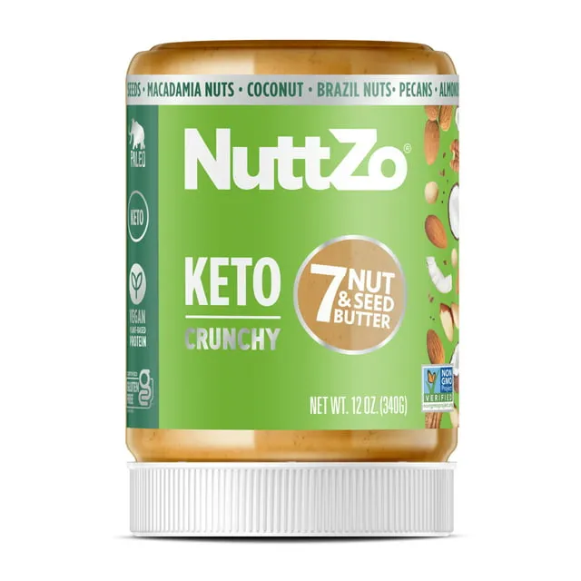 NuttZo Coconut Almond Keto Mixed Nut and Seed Butter | 7 Nuts & Seeds Blend, Keto-Friendly, Gluten-Free, Vegan, Kosher | No Added Sugar or Oil, 2g Net Carbs | 12oz Jar (Pack of 6)