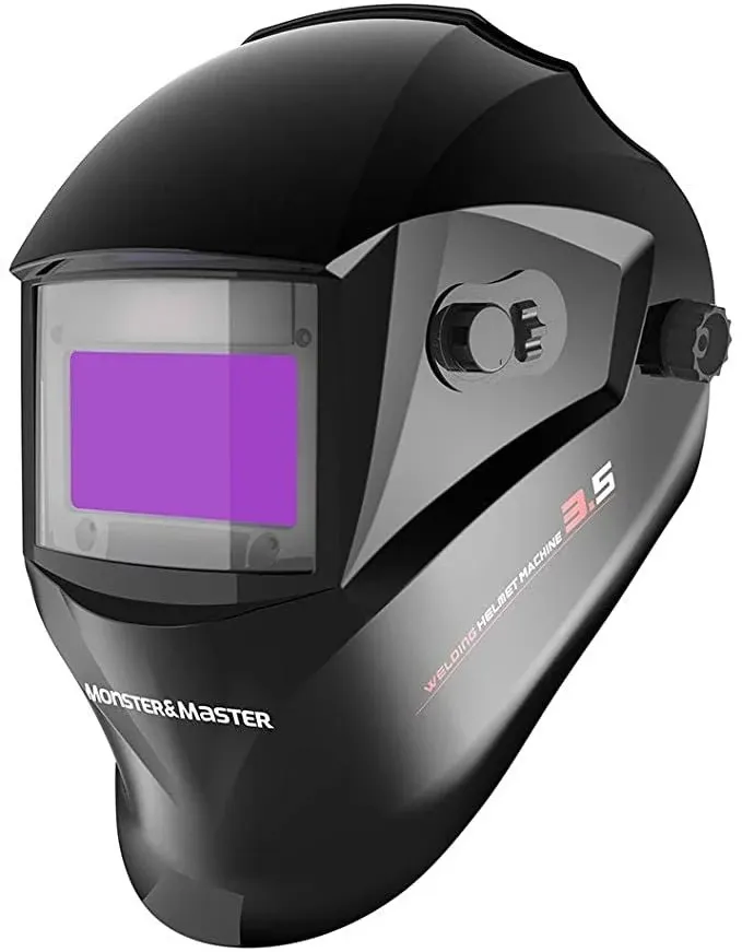 Monster&Master Welding Helmet Auto Darkening, Welding Hood with 4 Arc Sensor Wide Shade, Large Viewing Screen, Welding Helmets for Men, MM-002