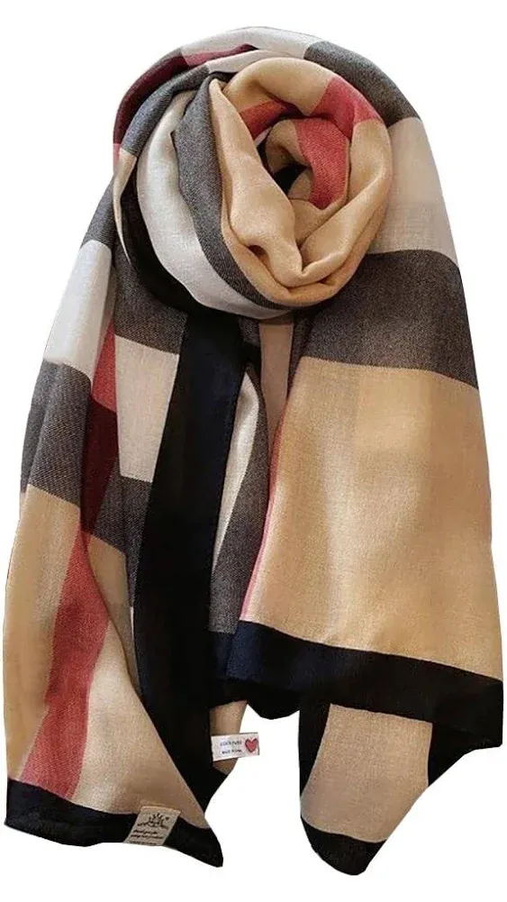 JERLA Women's Scarves Lady Light Soft Fashion Solid Scarf Wrap Shawl plaid scarf