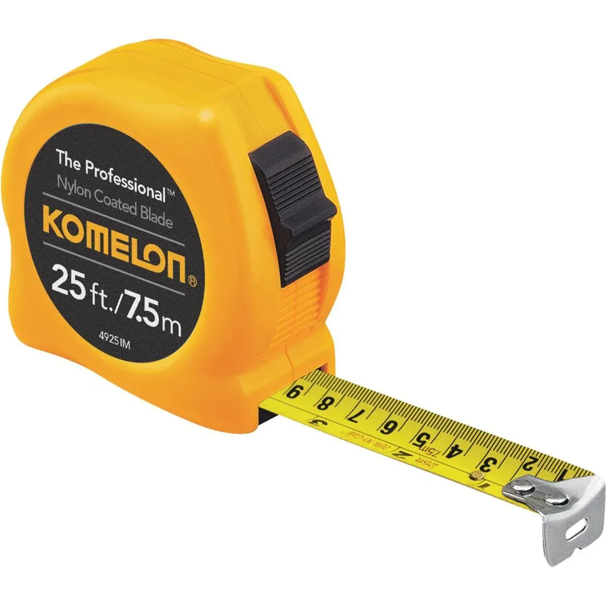 Komelon Usa Professional Series Power Tapes, 1 Inches X 25 Ft, Inch/Metric, Yellow/Black - 1 per EA - 4925IM