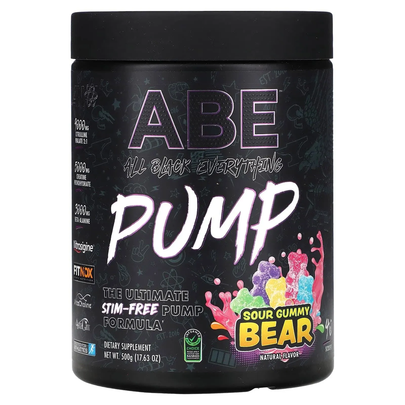 ABE‏, Pump, דובון גומי חמוץ, Pump‏, 500 גרם (17.63 אונקיות)