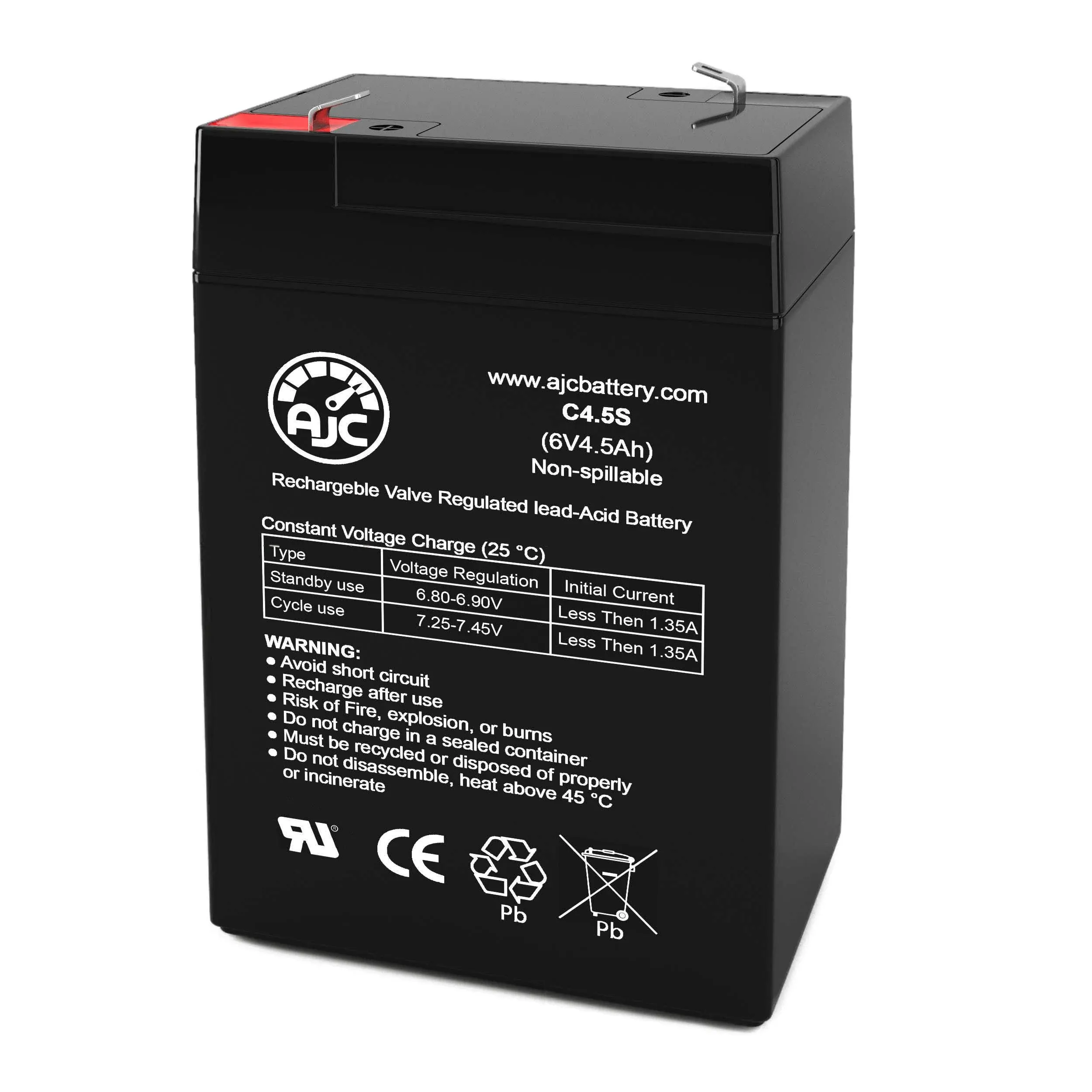 AJC Power Patrol Sla0905 6V 4.5Ah Sealed Lead Acid Battery