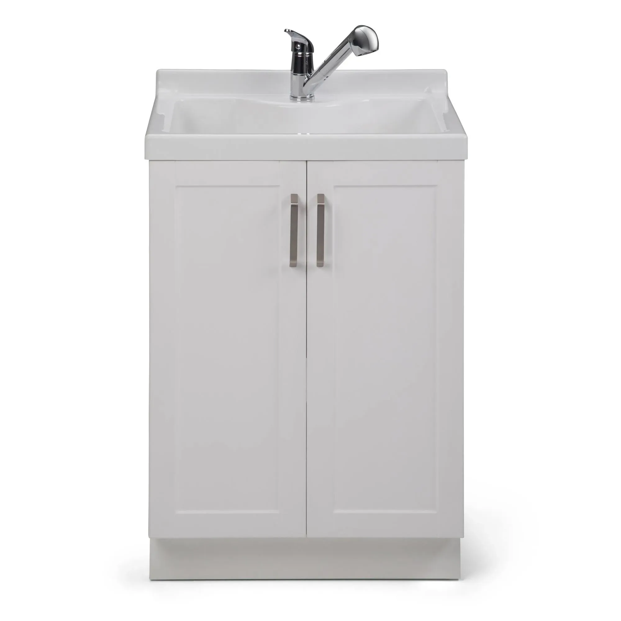 Kyle Transitional 24 inch Laundry Cabinet with Pull-out Faucet and ABS Sink i...